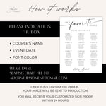 Printed Custom Wedding Seating Chart, Personalized Our Favorite People Welcome Sign