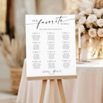Printed Custom Wedding Seating Chart, Personalized Our Favorite People Welcome Sign