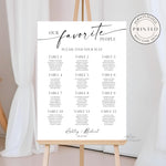 Printed Custom Wedding Seating Chart, Personalized Our Favorite People Welcome Sign