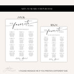 Printed Custom Wedding Seating Chart, Personalized Our Favorite People Welcome Sign