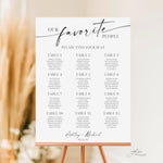 Printed Custom Wedding Seating Chart, Personalized Our Favorite People Welcome Sign