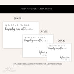 Happily Ever After Wedding Welcome Sign, Welcome To Our Happily Ever After Personalized Sign, Quote Wedding Welcome Sign Printed