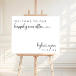 Happily Ever After Wedding Welcome Sign, Welcome To Our Happily Ever After Personalized Sign, Quote Wedding Welcome Sign Printed