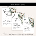 Custom Printed Snow In Love Winter Bachelorette, Bridal, Baby Shower Welcome Sign
