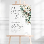 Custom Printed Snow In Love Winter Bachelorette, Bridal, Baby Shower Welcome Sign