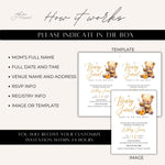 Teddy Bear Custom Baby Shower Invitation, A Beary Sweet Baby Is On The Way, Teddy Bear Honey Baby Shower Evite Digital Download Invitation