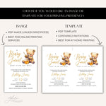 Teddy Bear Custom Baby Shower Invitation, A Beary Sweet Baby Is On The Way, Teddy Bear Honey Baby Shower Evite Digital Download Invitation