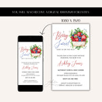 Strawberry Blueberry Custom Baby Shower Invitation, A Berry Sweet Baby Is On The Way, Fruit Berries Baby Shower Evite Digital Download