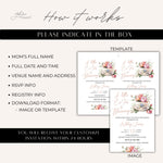 A Little Cu-Tea Is Blooming Custom Baby Shower Invitation, Personalized Baby Brewing Tea Cup Baby Shower Invite, Baby In Bloom Shower Invite