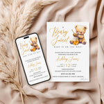 Teddy Bear Custom Baby Shower Invitation, A Beary Sweet Baby Is On The Way, Teddy Bear Honey Baby Shower Evite Digital Download Invitation