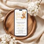 Teddy Bear Custom Baby Shower Invitation, A Beary Sweet Baby Is On The Way, Teddy Bear Honey Baby Shower Evite Digital Download Invitation