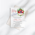 Strawberry Blueberry Custom Baby Shower Invitation, A Berry Sweet Baby Is On The Way, Fruit Berries Baby Shower Evite Digital Download