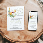 Bubbles and Brews Baby Shower Invitation, Co Ed Couples Baby Shower Invite, Bubbly Baby Shower, Wine, Beer, Champagne Joint Shower Evite