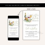 Bubbles and Brews Baby Shower Invitation, Co Ed Couples Baby Shower Invite, Bubbly Baby Shower, Wine, Beer, Champagne Joint Shower Evite
