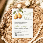 Sweetest Pear Twins Baby Shower Invitation, Pear Pair Twins Co Ed Couples Baby Shower Invite, Twin Babies Fruit Themes Joint Shower Evite