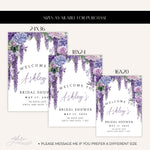 Personalized Floral Purple Bridal Shower Countdown Sign, Lavender Bridal Shower Decor, Custom Floral Lilac Bridal Shower Welcome Sign