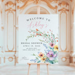 Personalized Floral Wildflower Bridal Shower Countdown Sign, Watercolor Bridal Shower Decor, Custom Floral Bridal Shower Welcome Sign
