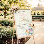 Personalized Floral Wildflower Bridal Shower Countdown Sign, Watercolor Bridal Shower Decor, Custom Floral Bridal Shower Welcome Sign
