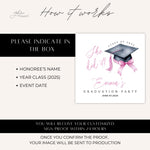 Personalized She Did It Pink Graduation Napkins, Custom Class of 2025 Pink And Black Bow Party Napkins, Cocktail & Luncheon Grad Napkins