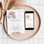 Custom Garden Tea Party Bridal Shower Invitation, Personalized Time For Tea With The Bride To Be Shower Invite, Floral Garden Tea Invite