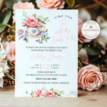 Custom Garden Tea Party Bridal Shower Invitation, Personalized Time For Tea With The Bride To Be Shower Invite, Floral Garden Tea Invite
