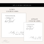 Personalized Wedding Rehearsal Dinner Napkins, Tomorrow I Marry My Best Friend Custom Rehearsal Napkin, Cocktail & Luncheon Rehearsal Napkin