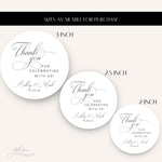 Custom Wedding Thank You Stickers, Personalized Favor Labels, Envelope Seals, Gift Bag Wine Bottle Stickers