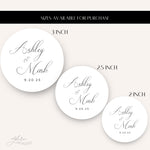 Custom Wedding Name Stickers, Personalized Favor Labels, Envelope Seals, Gift Bag Wine Bottle Stickers