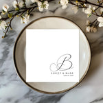Custom Monogram Wedding Napkins, Printed & Shipped, Personalized Cocktail or Luncheon Napkins for Wedding Reception