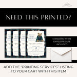 Custom Tartan Plaid Polo Inspired Baby Shower Invitation, Blue Green Teddy Bear Shower, Classic Preppy Baby Boy Shower Evite