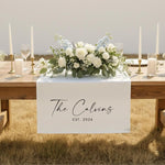 Custom Name Wedding Head Table Decor, Personalized Sweetheart Table Runner, Bridal Dinner Sign, Minimalist Wedding Decor