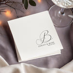 Custom Monogram Wedding Napkins, Printed & Shipped, Personalized Cocktail or Luncheon Napkins for Wedding Reception