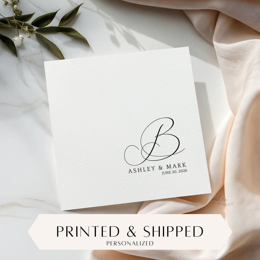 Custom Monogram Wedding Napkins, Printed & Shipped, Personalized Cocktail or Luncheon Napkins for Wedding Reception
