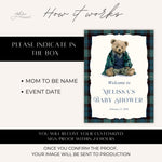 Custom Tartan Plaid Polo Inspired Baby Shower Welcome Sign, Blue & Green Tartan Plaid Teddy Bear, Preppy Baby Boy Shower Decor