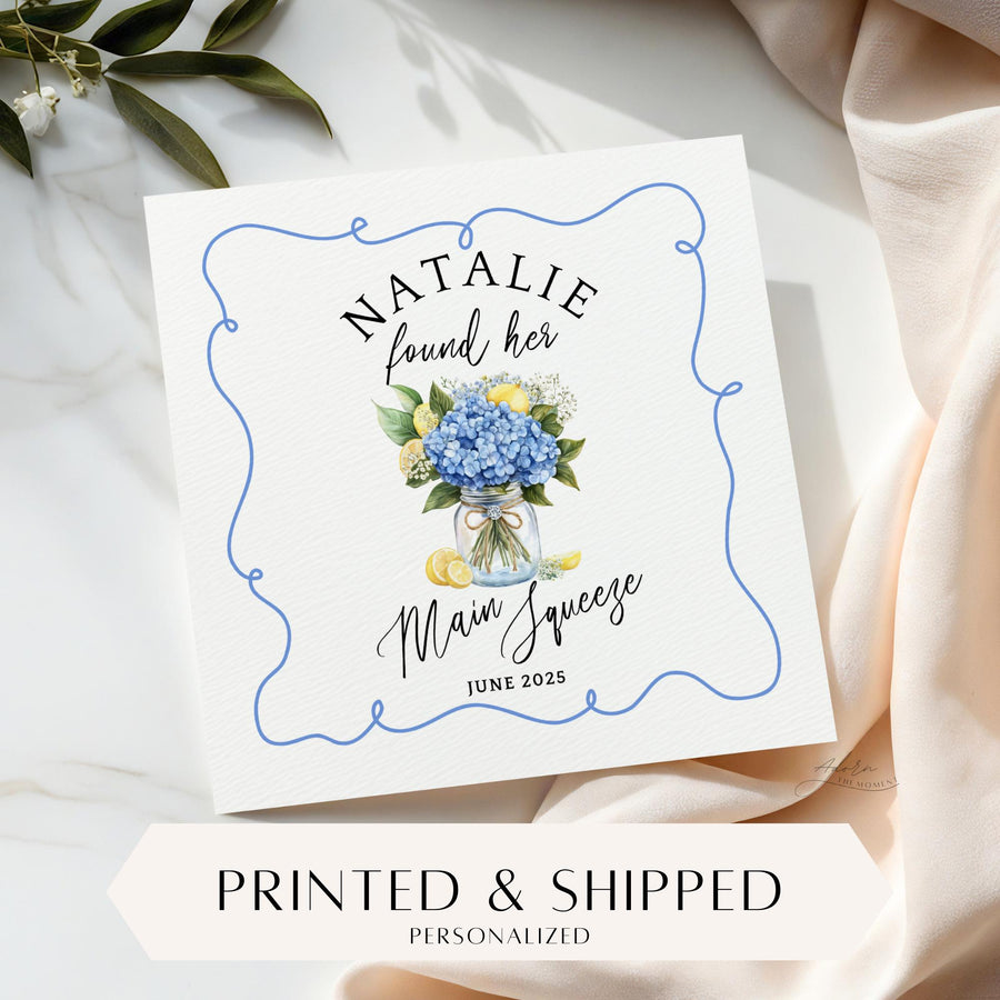 She Found Her Main Squeeze Napkins, Lemon Bridal Shower Napkins, Amalfi Coast Bachelorette Decor, Mediterranean Italy Wedding Shower Napkins