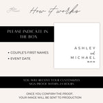 Personalized Minimalist Wedding Name Napkins, Rehearsal Dinner, Engagement Party Black and White Custom Napkin, Cocktail Luncheon Napkin