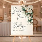 Custom Printed Snow In Love Winter Bachelorette, Bridal, Baby Shower Welcome Sign
