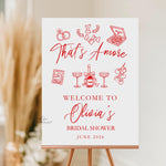 That's Amore Custom Welcome Sign, Italian Amore Bridal Shower Sign, Personalized Italy Bachelorette Sign, Red Pizza Pasta Wine Bridal Shower