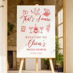 That's Amore Custom Welcome Sign, Italian Amore Bridal Shower Sign, Personalized Italy Bachelorette Sign, Red Pizza Pasta Wine Bridal Shower