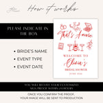 That's Amore Custom Welcome Sign, Italian Amore Bridal Shower Sign, Personalized Italy Bachelorette Sign, Red Pizza Pasta Wine Bridal Shower