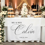 Custom Wedding Head Table Decor, Personalized Sweetheart Table Runner, Bridal Dinner Sign, Minimalist Wedding Decor