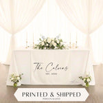 Custom Name Wedding Head Table Decor, Personalized Sweetheart Table Runner, Bridal Dinner Sign, Minimalist Wedding Decor