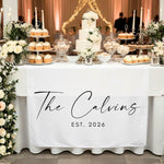 Custom Name Wedding Head Table Decor, Personalized Sweetheart Table Runner, Bridal Dinner Sign, Minimalist Wedding Decor