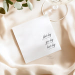 Custom Wedding Timeline Napkins, Love Story Napkins, First Day Yes Day Best Day, Personalized Wedding Engagement Proposal Date Napkins