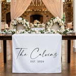 Custom Name Wedding Head Table Decor, Personalized Sweetheart Table Runner, Bridal Dinner Sign, Minimalist Wedding Decor