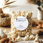 Personalized Graduation Stickers, Thanks For Popping By Popcorn Graduation Party Favor Stickers, Graduation Kettle Corn Treat Bag Labels