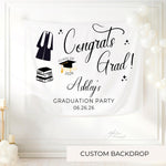 Custom Graduation Decor Bundle, Welcome Sign, Backdrop Banner, Gift Tags & Advice Cards, Personalized Graduation Party Set, Grad Party Decor