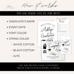 Custom Graduation Decor Bundle, Welcome Sign, Backdrop Banner, Gift Tags & Advice Cards, Personalized Graduation Party Set, Grad Party Decor
