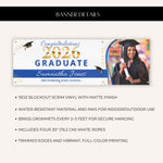 Custom Graduation Banner with Photo, Personalized Graduation Party Banner, Outdoor Yard Sign, Class of 2026 Decor, School Colors Grad Banner