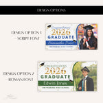 Custom Graduation Banner with Photo, Personalized Graduation Party Banner, Outdoor Yard Sign, Class of 2026 Decor, School Colors Grad Banner